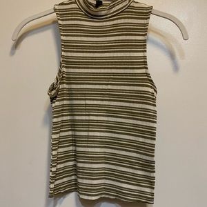 Striped Mock Neck Tank Top